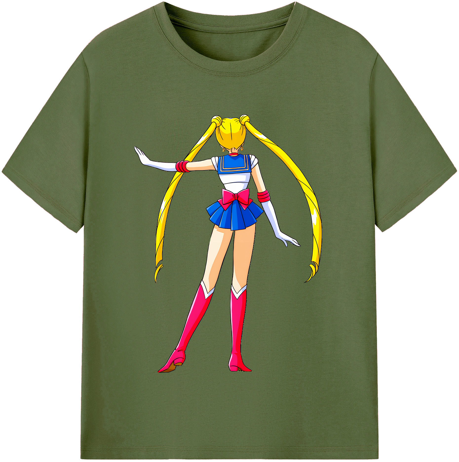 （画像用） 美少女戦士セーラームーン 月野 うさぎ つきの うさぎ Sailor Moon Tsukino Usagi 綿100％半袖Tシャツ（フロントプリント）